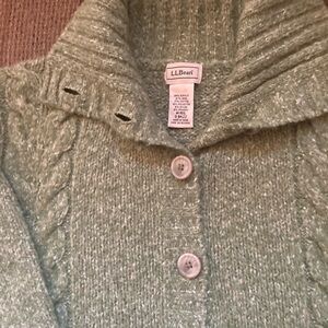 L.L. Bean Sage Button-Up Sweater